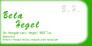 bela hegel business card